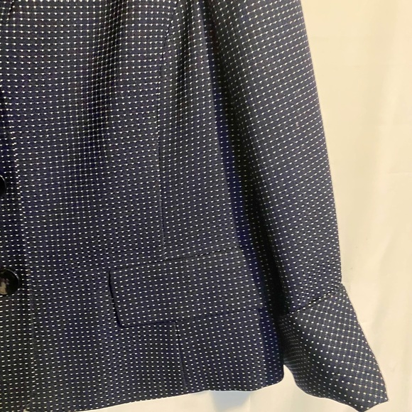 Kasper Women's 2-Piece Blue with White Polka Dots Skirt Suit Set Size 14 Midi - Picture 10 of 16